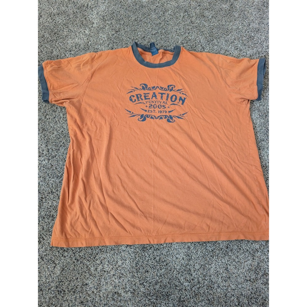 HYP Creation Festival 2005 Ringer T-Shirt Orange Charcoal XL‎ Vintage Style Tee